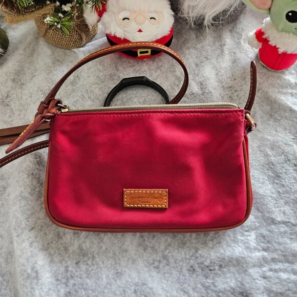 Vintage Dooney and Bourke Pouchette Maroon Nylon Crossbody EUC - Picture 1 of 7